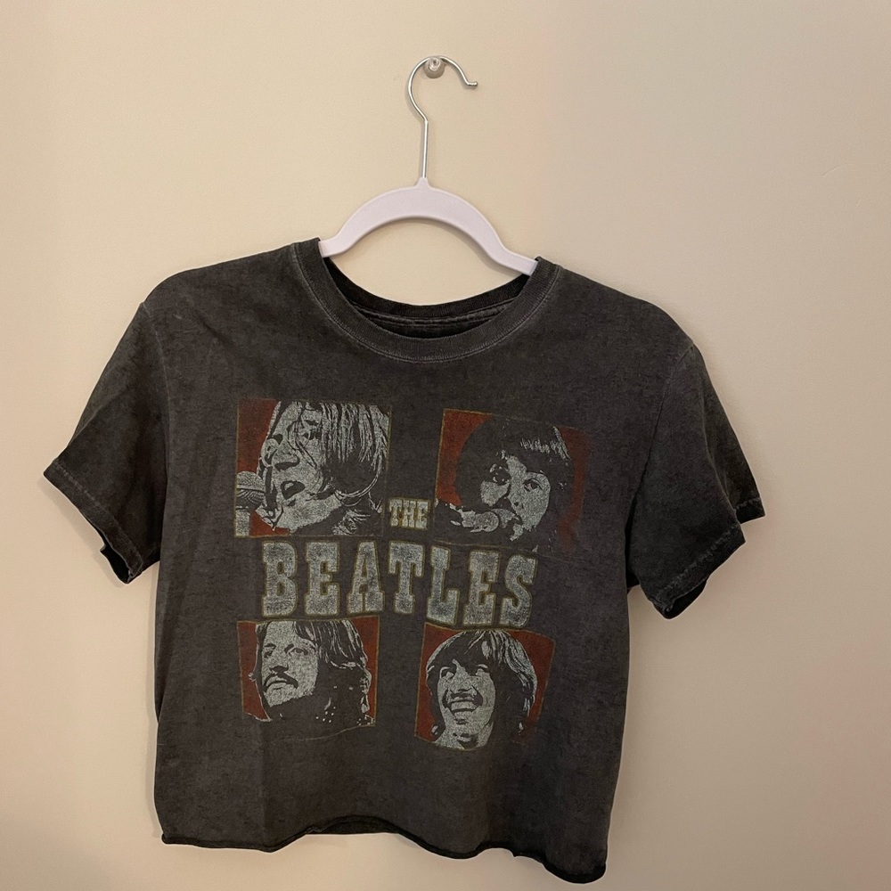 The Beatles cropped graphic tee